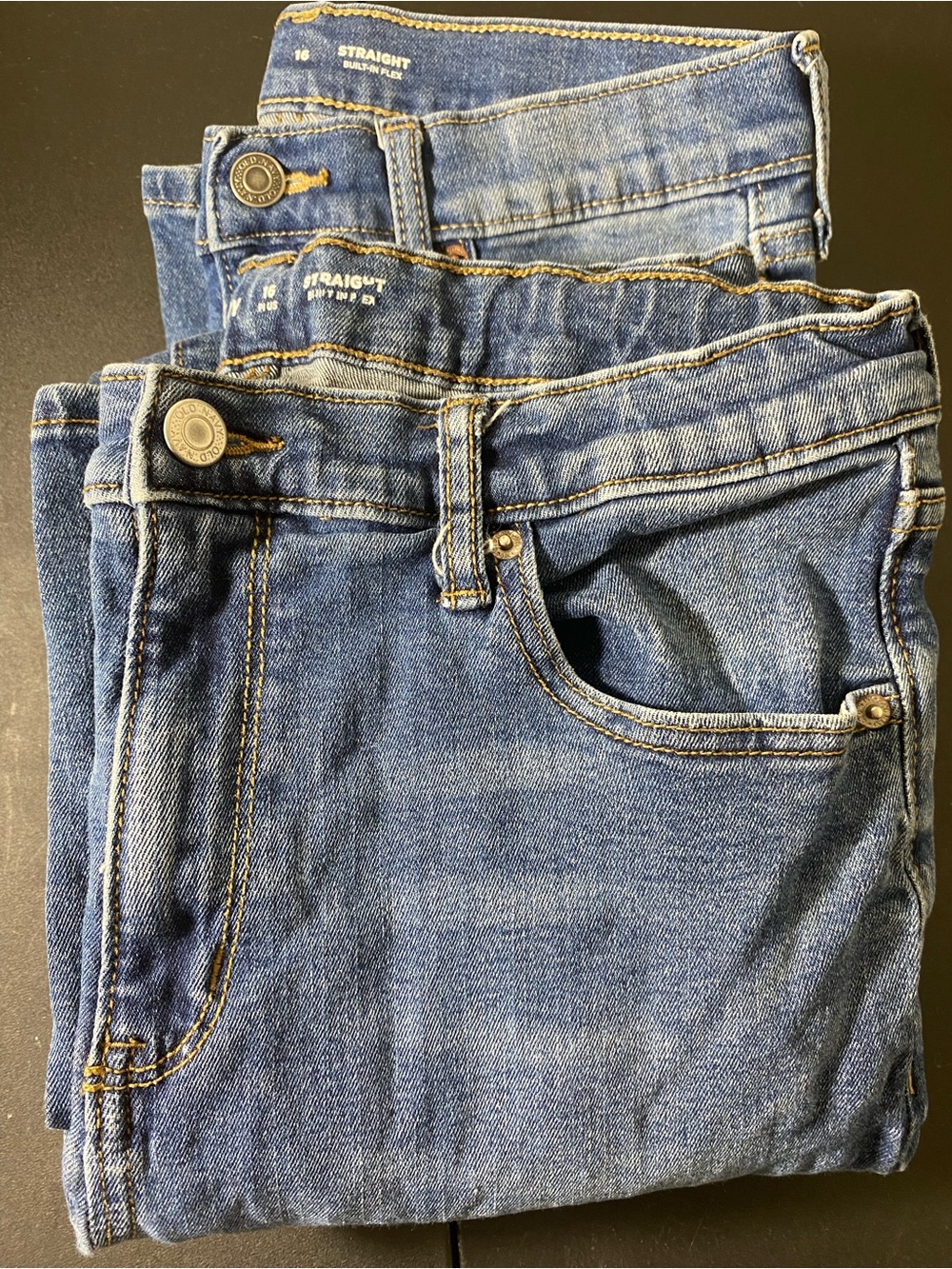 Old Navy Boys Lot of 2 Built-In Flex Straight Fit Blue Jeans 16